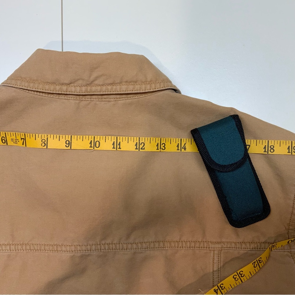 LL Bean Canvas Work Jacket Camel Men's Medium 100% Cotton O AKC2 Vtg Chore Coat - Picture 8 of 10